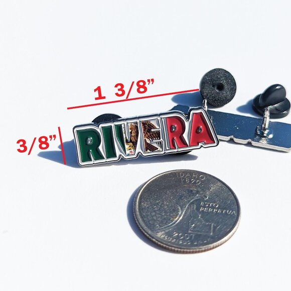 Pin Rivera Pin for Caps Clothing Enamel Badge Mexican Flag Pin Rivera Mex Flag - Picture 3 of 5